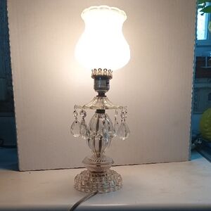 Elegant Crystal Table Lamp with White Shade